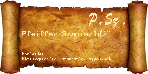 Pfeiffer Szaniszló névjegykártya